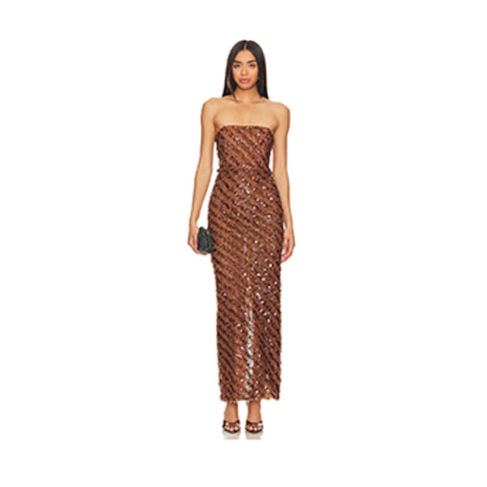 Cartagena Maxi Dress in Caramel Camila Coelho XS - New with Tags